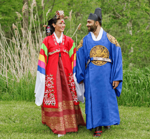 Korean wedding traditional clothing.